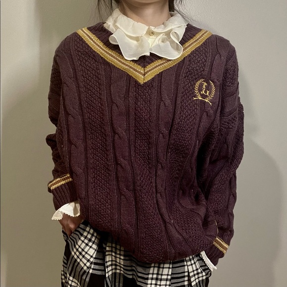 Purple Academia Sweater - Picture 3 of 4